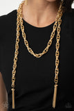 Paparazzi Accessories  - SCARFed for Attention - Gold Necklace (Blockbuster)