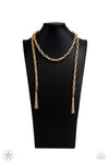 Paparazzi Accessories  - SCARFed for Attention - Gold Necklace (Blockbuster)