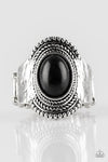 Paparazzi Modern Mesa - Black Stone - Ring