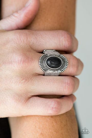 Paparazzi Modern Mesa - Black Stone - Ring