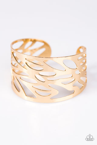 Paparazzi Accessories  -  Metallic Megalith - Gold Bracelet