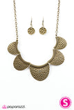 Prehistoric Princess - Brass Necklace  - Paparazzi Accessories