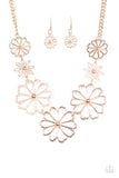 Blooming With Beauty - Gold Flower Necklace  - Paparazzi Accessories