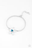 Paparazzi Accessories - Hoppin' Hibiscus & Hibiscus Hipster - Blue Rhinestone - Necklace & Bracelet (Sold as set)