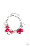 Paparazzi Love Doves - Pink - Pearls - Silver Bird and Feather Charms - Bracelet