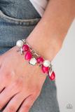 Paparazzi Love Doves - Pink - Pearls - Silver Bird and Feather Charms - Bracelet
