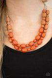 PAPARAZZI ACCESSORIES "ISLAND EXCURSION" ORANGE NECKLACE