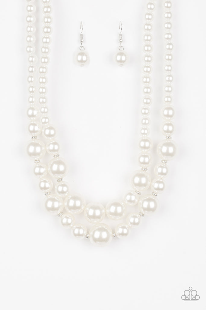 Paparazzi white pearl on sale necklace