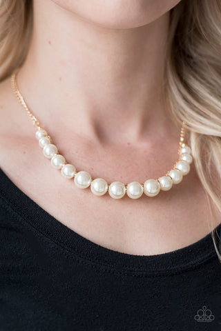 The FASHION Show Must Go On! - Gold Pearl Necklace