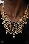 Paparazzi Accessories - Fishing for Compliments - Gold Necklace (Blockbuster)