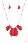 Paparazzi Accessories - Get Up and GEO - Red Necklace