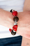 Paparazzi Accessories  -  Earth Goddess Necklace & Gorgeously Grounded Bracelet Red (Complete Set $10.00)