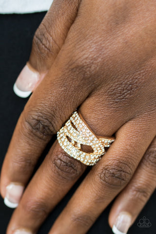 Paparazzi Accessories - Back On The Glitter Track - Gold Ring