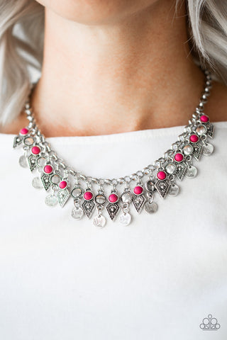 Paparazzi Accessories - Jurassic Jamboree - Pink Necklace