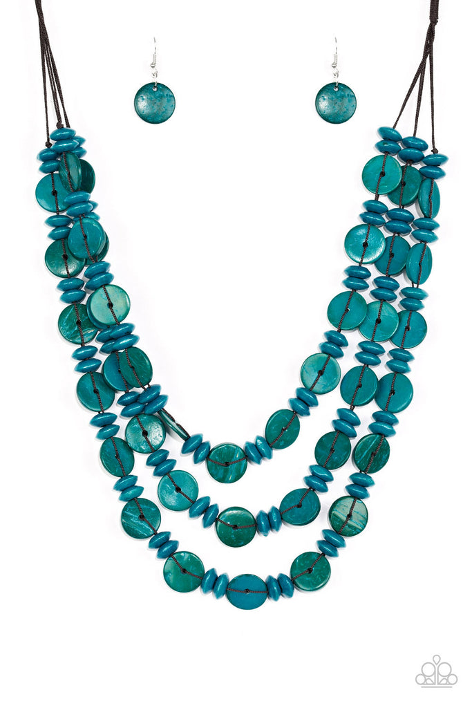 Dominican disco blue online necklace paparazzi