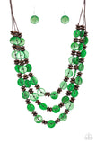 Paparazzi Accessories - Key West Walkabout - Green Necklace