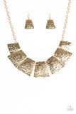 Here Comes The Huntress - Gold Necklace  - Paparazzi Accessories