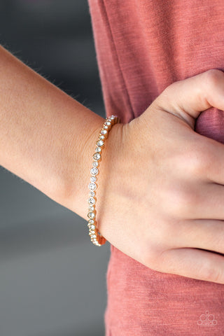 Paparazzi Accessories  - Seven Figure Fabulous - Gold Bling Bracelet