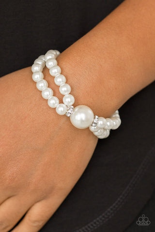 Romantic Redux - White Bracelet - Paparazzi Accessories