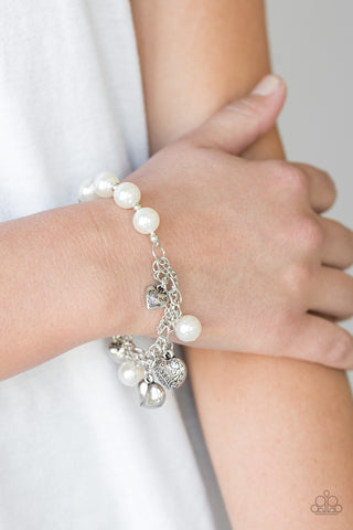 Paparazzi Accessories - More Amour - White Bracelet