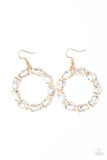 Paparazzi Accessories  - Ring Around The Rhinestones - Gold Earring