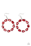 Paparazzi Accessories  - Ring Around The Rhinestones - Red Earring