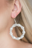 Ring Around The Rhinestones - White Earring