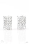 Paparazzi Accessories - Hollywood Hotshot - White Clip-On Earring