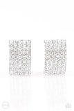 Paparazzi Accessories - Hollywood Hotshot - White Clip-On Earring