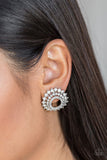 Paparazzi Accessories - Buckingham Beauty - White Post Earring