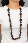 Paparazzi Accessories  - Cozumel Coast - Purple Wood Necklace