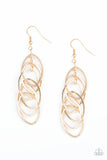 Tangle Tango - Gold Earring - Paparazzi Accessories