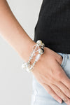 Paparazzi Accessories - Downtown Dazzle - White Bracelet