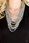 Paparazzi Accessories - Dauntless Dazzle - Silver Necklace