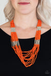 Paparazzi Accessories - Let It BEAD - Orange Necklace