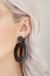 Paparazzi Accessories  -  Miami Boulevard - Black Earring