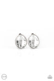 Paparazzi Accessories  -  Movie Star Sparkle - White Bling Clip-On Earring