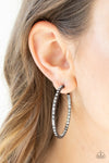 Paparazzi Accessories - Comin Into Money - Black Hoop Earring