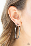 Paparazzi Accessories - Comin Into Money - Black Hoop Earring