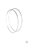 Paparazzi Accessories - Shimmer Maker - Silver Large Hoop Earring