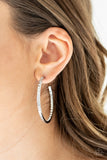 Paparazzi Accessories - Comin Into Money - White Hoop Earring