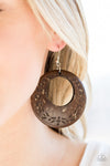 Paparazzi Accessories - Beach Club Clubbin - Brown Earrin