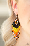 Paparazzi Accessories - Wind Blown Wanderer - Yellow Earring