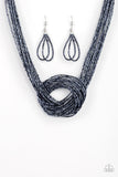 Paparazzi Accessories - Knotted Knockout - Blue Necklace