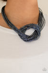 Paparazzi Accessories - Knotted Knockout - Blue Necklace