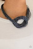 Paparazzi Accessories - Knotted Knockout - Blue Necklace