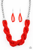 Paparazzi Accessories  - Savannah Surfin - Red Necklace