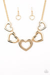 Paparazzi Accessories - Hearty Hearts - Gold Neckace