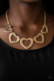 Paparazzi Accessories - Hearty Hearts - Gold Neckace