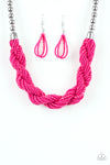 Paparazzi Accessories  - Savannah Surfin - Pink Necklace